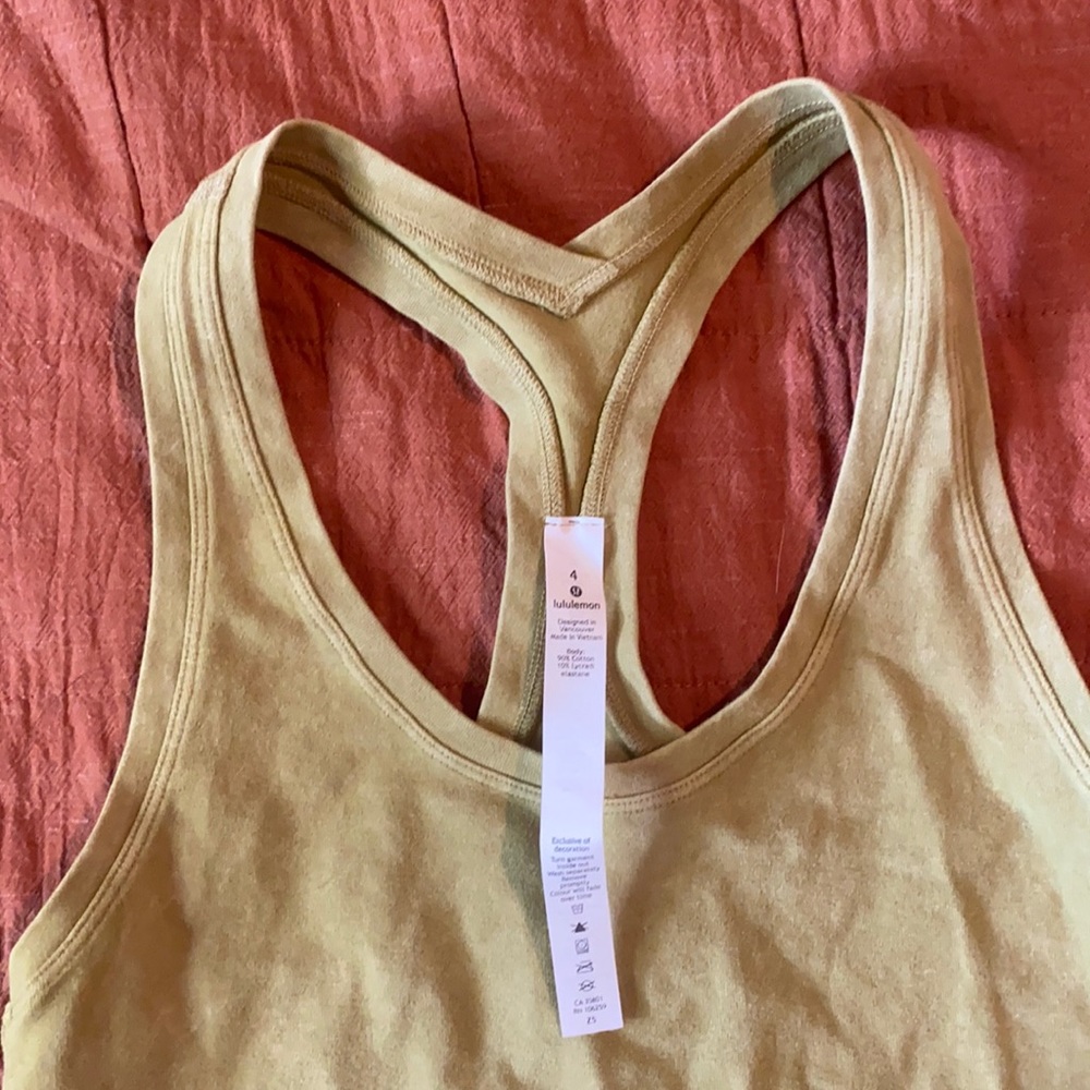 Chartreuse lululemon workout tank top!